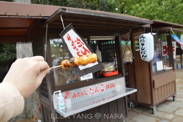 [奈良] 東大寺路邊美食，醬油烤丸子|醬油團子 @ELSA菲常好攝